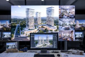 3D visualization for real estate projects with photorealistic architectural rendering and walkthrough animation