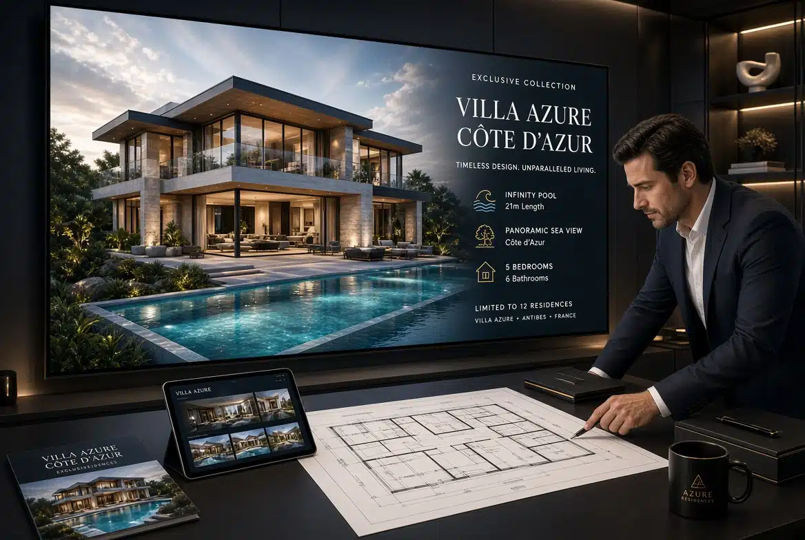 3D Rendering for Luxury Property Marketing showcasing a photorealistic luxury property